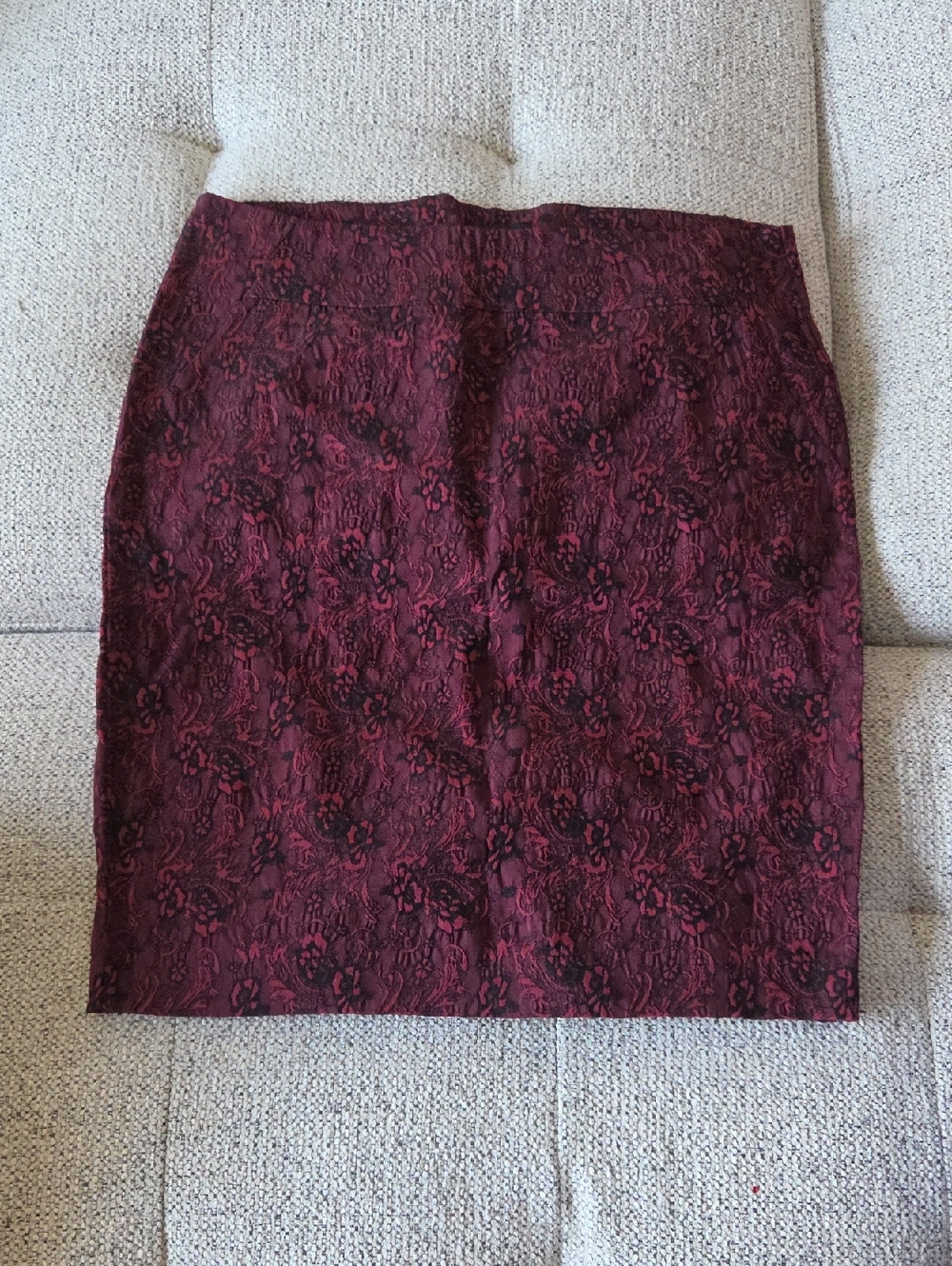 RW&CO. Wine Lace-print Pencil Skirt